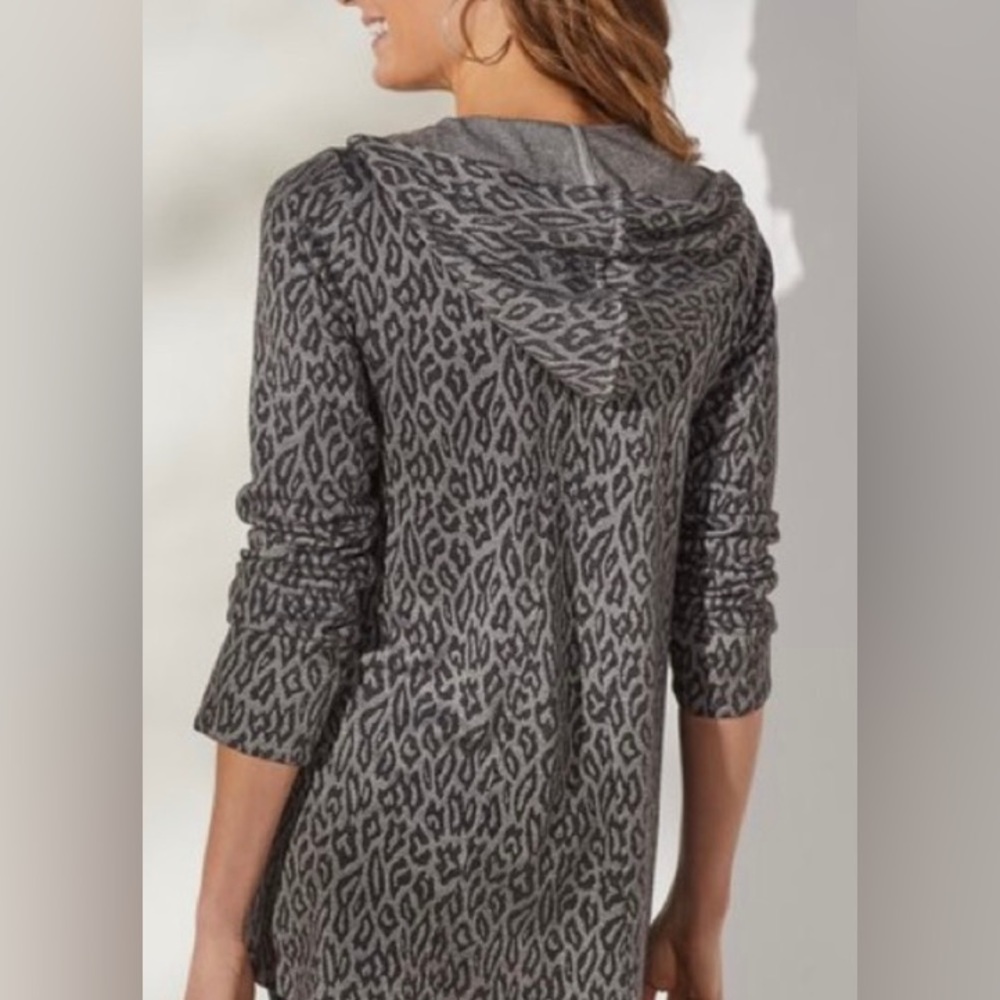 Soft Surroundings Lyra Hooded Jacket
Grey Animal Print,  Size: PXL